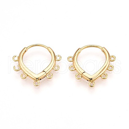 Brass Hoop Earring Finding KK-N261-66G-1