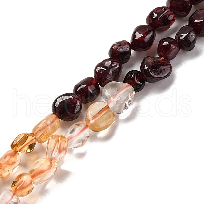 Natural Garnet & Citrine Beads Strands G-L610-B07-01-1