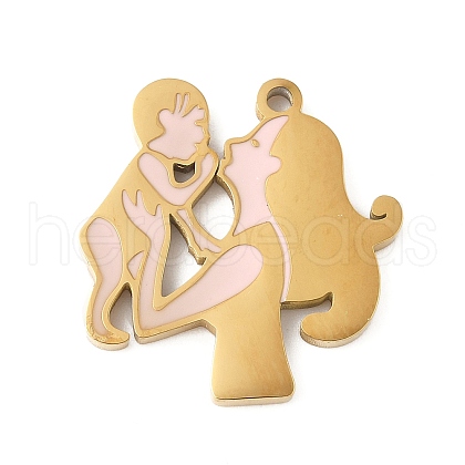 Mother's Day Mother's Day 304 Stainless Steel Enamel Pendants STAS-R168-03A-G-1