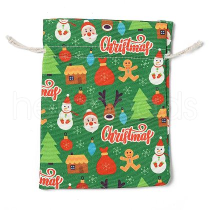 Christmas Theme Cloth Printed Storage Bags ABAG-F010-02C-02-1