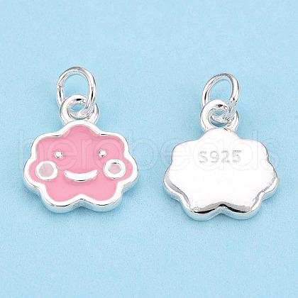 925 Sterling Silver Enamel Charms STER-T004-05S-1