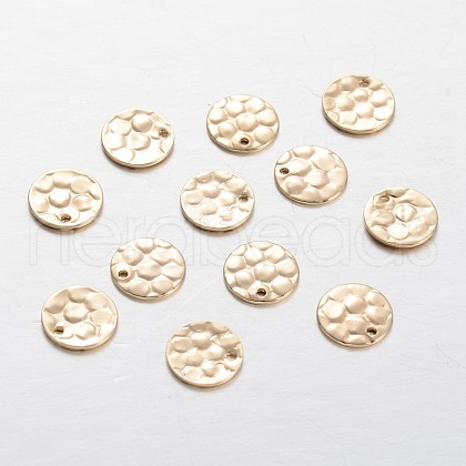Brass Flat Round Filigree Charms KK-M191-25-1