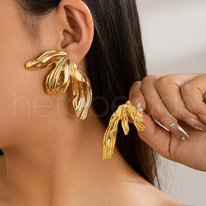 Flower Alloy Stud Earrings FS-WG95854-09-1