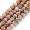 Natural Red Netstone Bead Strands G-R345-6mm-45-01-1