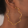 Wavy C-Shaped 304 Stainless Steel Stud Earrings EJEW-A129-02G-1