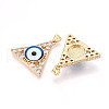Brass Micro Pave Clear Cubic Zirconia Pendants for Women KK-T070-90A-02-2
