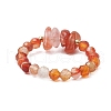 Natural Red Agate Beaded Rings RJEW-TA00191-04-4