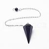 Natural Black Agate Hexagonal Pointed Dowsing Pendulums G-D847-02-2