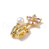 Brass Micro Pave Cubic Zirconia Pendants KK-D383-02G-01-2