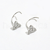 Elegant S925 Sterling Silver Clear Cubic Zirconia Triangle Dangle Earrings MX4075-2-1