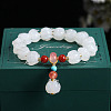 Lampwork Round Beads Charm Bracelets WGA2183-11-1