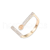 Brass Pave Clear Cubic Zirconia Finger Ring Settings KK-N232-484-3