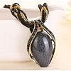 Bohemian Style Teardrop Zinc Alloy & Resin & Glass Seed Beaded Pendant Necklaces FS-WGFDF3E-06-1