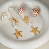 Stainless Steel Starfish Dangle Stud Earrings HA8788-2