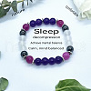 Round Natural  Amethyst& Synthetic Non-magnetic Hematite & Glass Beads Stretch Bracelets for Girl Women FS-WGE0C43-03-1