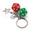 Dice Opaque Acrylic Pendant Keychain KEYC-JKC01198-02-4