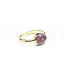 Natural Amethyst Teardrop Open Cuff Rings PW-WG92792-02-1