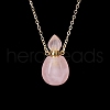 Natural Rose Quartz Perfume Bottle Pendant Necklace PW-WG2A891-10-1