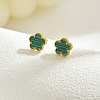 Elegant Vintage Floral Stainless Steel Stud Earrings for Women FR2099-1-1