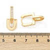 Brass Clear Cubic Zirconia U-Shaped Hoop Earrings EJEW-Q016-20G-3