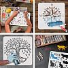 3Pcs 3 Styles PET Hollow Out Drawing Painting Stencils DIY-WH0394-0019-4