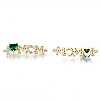 Real 16K Gold Plated Brass Micro Pave Cubic Zirconia Links Connectors KK-S061-92B-G-NR-1