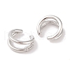 Brass Micro Pave Clear Cubic Zirconia Cuff Earrings for Women EJEW-I305-08P-2