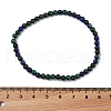 Natural Chrysocolla and Lapis Lazuli(Dyed) Round Bead Stretch Bracelets BJEW-L594-B04-4