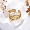 Knot 304 Stainless Steel Open Cuff Ring RJEW-Z082-01C-G-1
