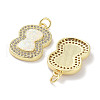 Brass Micro Pave Clear Cubic Zirconia Pendants KK-L213-038G-2