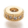 Brass Micro Pave Clear Cubic Zirconia Charms ZIRC-B002-41-02G-2