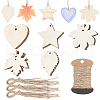 Gorgecraft Undyed Wooden Big Pendants WOOD-GF0001-50-1