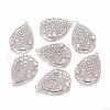 Brass Micro Pave Cubic Zirconia Pendants KK-F803-07P-NF-1