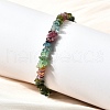 Natural Tourmaline Chip Beaded Bracelets for Women BJEW-M110-02-3