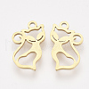 201 Stainless Steel Kitten Pendants STAS-S110-048G-1
