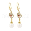 Brass Micro Pave Clear Cubic Zirconia Dangle Earrings EJEW-F362-01G-2