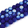 Frosted Opaque Glass Beads Strands GLAA-T032-P10mm-MBB03-1