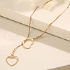 Double Hollow Heart Alloy Lariat Necklaces for Women FS-WG9B5F3-02-3