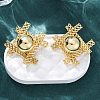 Woven Rhombus with Round Brass Stud Earrings EJEW-R025-02G-1