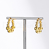 304 Stainless Steel Round Ball Beaded Hoop Earrings OH2554-4