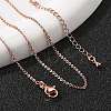 Brass Cable Chain Necklaces X-MAK-P011-01RG-3