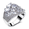 Brass Micro Pave Cubic Zirconia Finger Rings FS-WG4D6DE-14-2