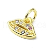 Brass Micro Pave Cubic Zirconia Pendants KK-H475-25G-02-2