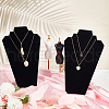 Bust Velvet Cover with Cardboard Paper Necklace Display Stands NDIS-WH0010-15-5