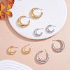 Crescent Moon Chunky Stud Earrings Half Hoop Earrings Open Oval Drop Earrings Teardrop Hoop Dangle Earrings Pull Through Hoop Earrings Statement Jewelry Gift for Women JE1089B-4