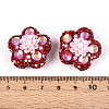 Flower Shape Polymer Clay Rhinestone Beads CLAY-U023-01A-3
