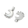 Natural White Shell Moon Pendants KK-U043-23P-02-2