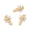 Brass Micro Pave Clear Cubic Zirconia Pendants KK-G415-42G-1