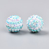 Stripe Pattern Resin AB Rhinestone Round Beads RESI-S313-18x20-15-2