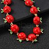 Brass Enamel Link Bracelets BJEW-K278-01A-G-3